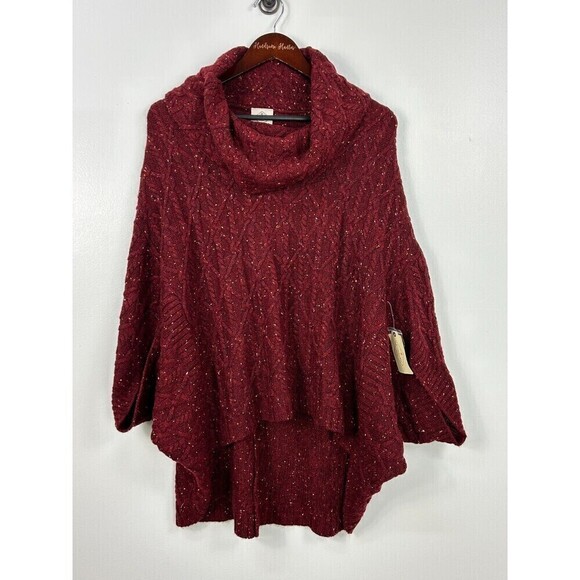 New St Johns Bay Women Sz XXL Maroon Red Sweater Short Dolman Sleeve Pullover E4 - Picture 2 of 12